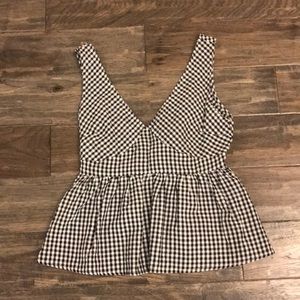 Gingham Peplum Top